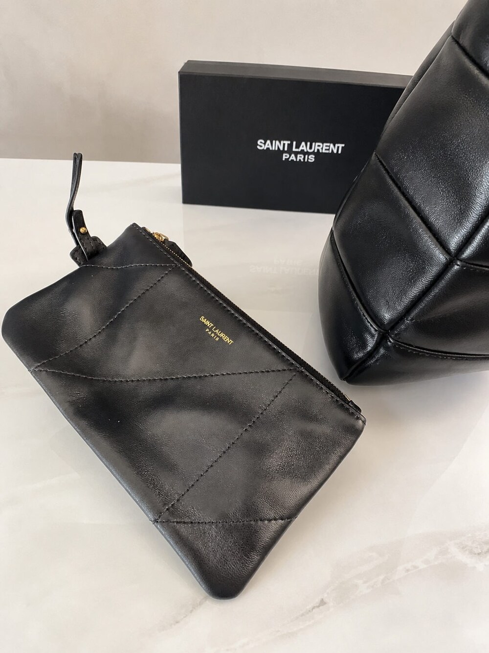 Yves Saint Laurent Jamie Medium Black Quilted Lambskin Tote Bag - Picture 5 of 9